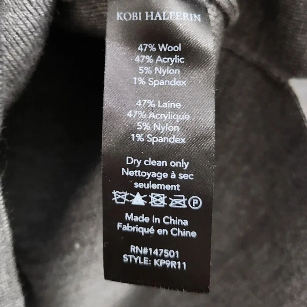Kobi Halperin Delia Sweater Small Gray Wool Blend Embellished Beaded Stretch - Picture 7 of 13